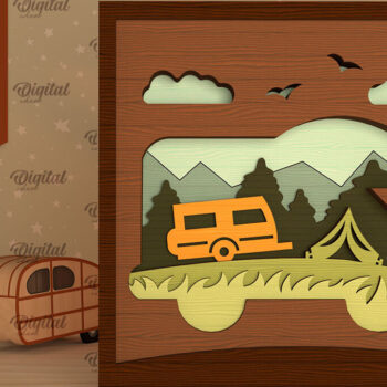 Intra απο ξύλο plywood 3mm-4mm πάχος 3D Layered Camping . Camping Δίασταση 30x20 cm INTRAFABR-96206957 - Image 1