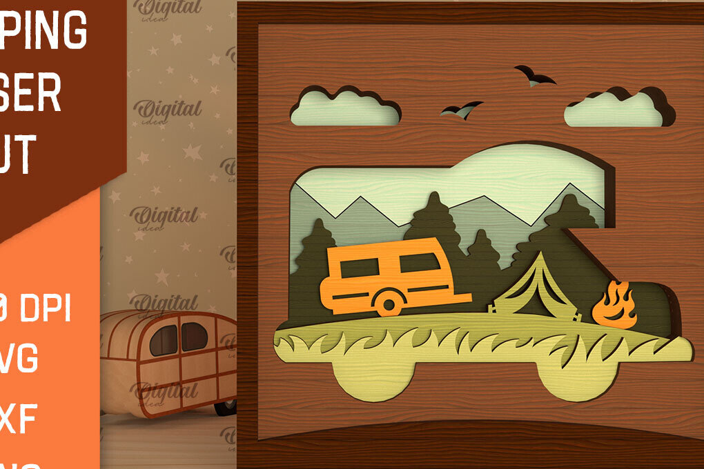 Intra απο ξύλο plywood 3mm-4mm πάχος 3D Layered Camping . Camping Δίασταση 30x20 cm INTRAFABR-96206957