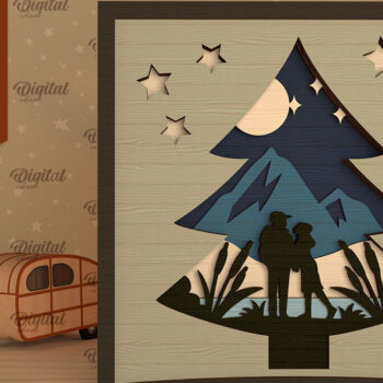 Intra απο ξύλο plywood 3mm-4mm πάχος 3D Layered Camping . Camping Δίασταση 30x20 cm INTRAFABR-96206982 - Image 1
