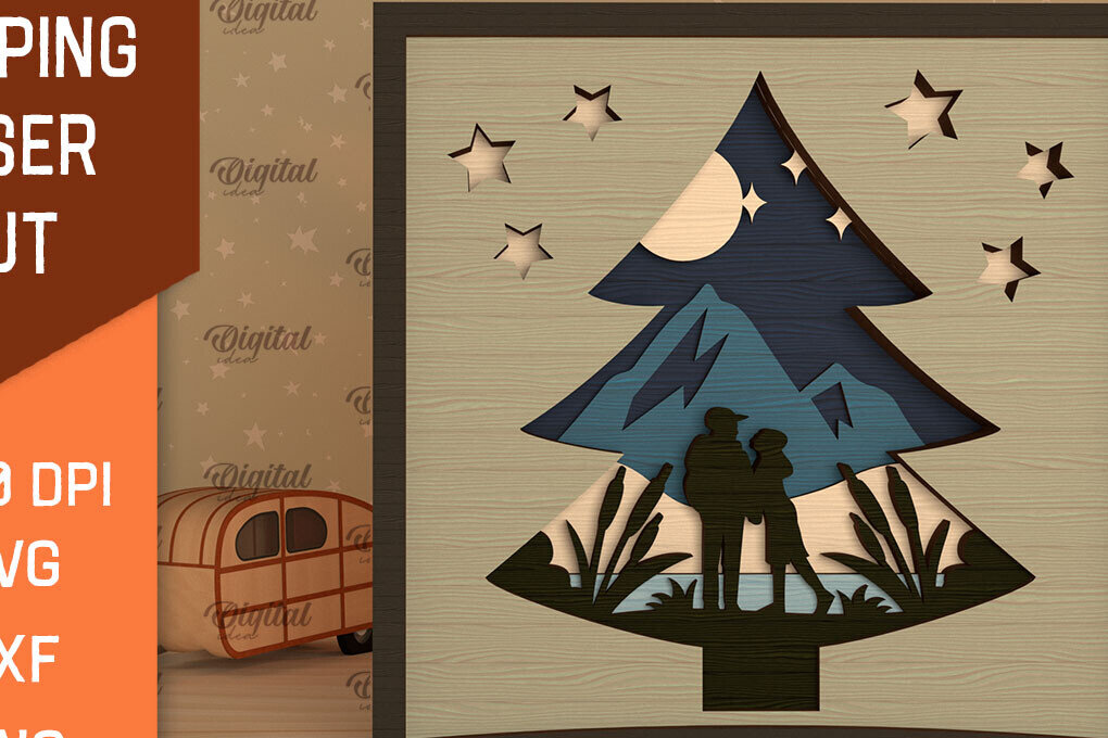 Intra απο ξύλο plywood 3mm-4mm πάχος 3D Layered Camping . Camping Δίασταση 30x20 cm INTRAFABR-96206982