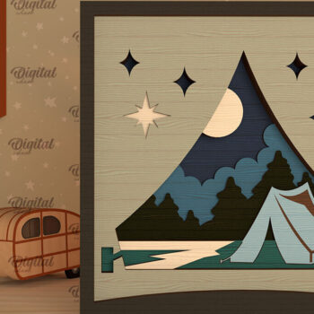 Intra απο ξύλο plywood 3mm-4mm πάχος 3D Layered Camping . Camping Δίασταση 30x20 cm INTRAFABR-96207217 - Image 1