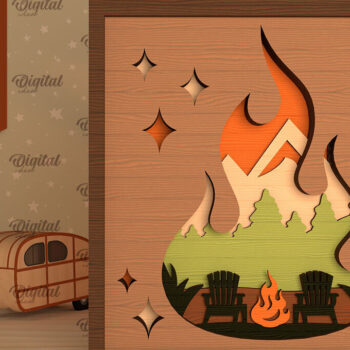 Intra απο ξύλο plywood 3mm-4mm πάχος 3D Layered Camping . Camping Δίασταση 30x20 cm INTRAFABR-96207345 - Image 1