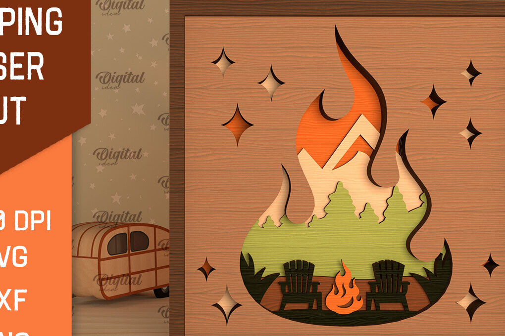 Intra απο ξύλο plywood 3mm-4mm πάχος 3D Layered Camping . Camping Δίασταση 30x20 cm INTRAFABR-96207345