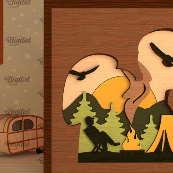 Intra απο ξύλο plywood 3mm-4mm πάχος 3D Layered Camping . Camping Δίασταση 30x20 cm INTRAFABR-96207372 - Image 1