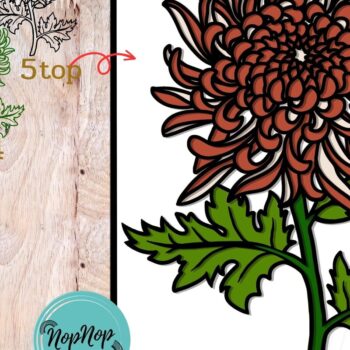 Intra απο ξύλο plywood 3mm-4mm πάχος Τρισδιάστατο γαρύφαλλο με στρώματα Δίασταση 10x12 cm INTRAFABR-71317259 - Image 4