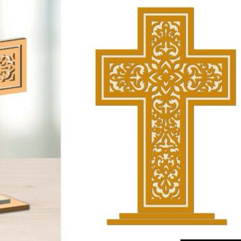 Intra απο ξύλο plywood 3mm-4mm πάχος 3d Layered Christian Cross EPS Δίασταση 30x20 cm INTRAFABR-113456443 - Image 1