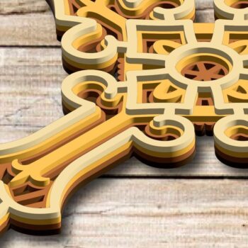Intra απο ξύλο plywood 3mm-4mm πάχος 3d Layered Christian Cross EPS Δίασταση 30x20 cm INTRAFABR-113138851 - Image 2
