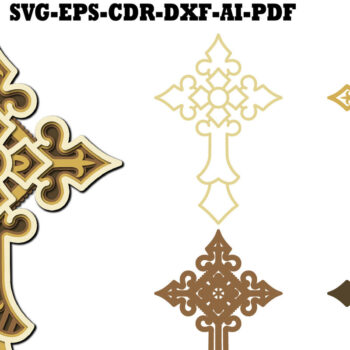 Intra απο ξύλο plywood 3mm-4mm πάχος 3d Layered Christian Cross EPS Δίασταση 30x20 cm INTRAFABR-113138851 - Image 4
