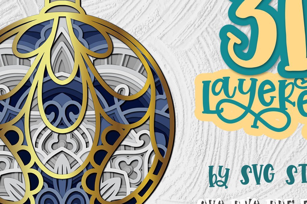 Intra απο ξύλο plywood 3mm-4mm πάχος Χριστουγεννιάτικη Μπάλα με 3D Layered 03 Δίασταση 30x20 cm INTRAFABR-34960932