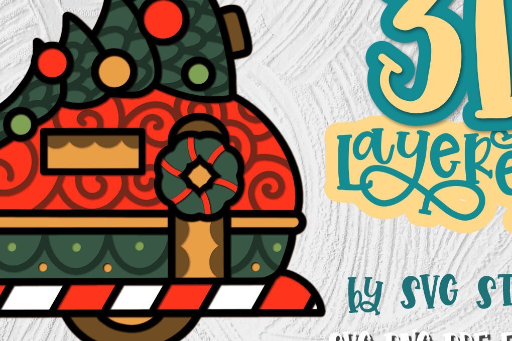 Intra απο ξύλο plywood 3mm-4mm πάχος 3D Layered Christmas Camper 03 Δίασταση 15x15 cm INTRAFABR-35010344