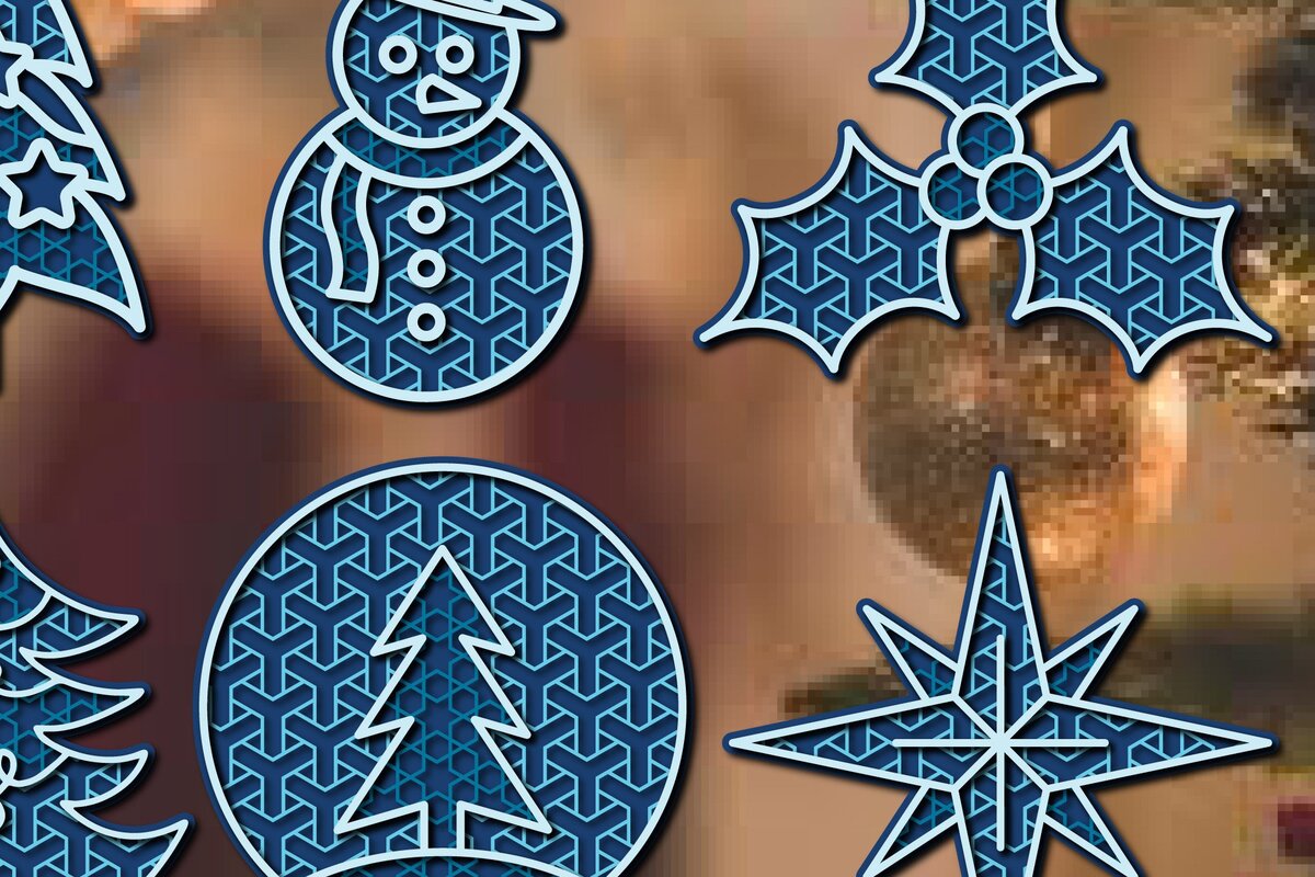 Intra απο ξύλο plywood 3mm-4mm πάχος 3D Layered Christmas Element Δίασταση 15x15 cm INTRAFABR-36618051