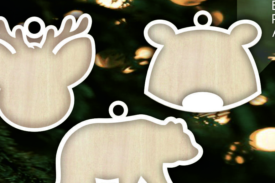 Intra απο ξύλο plywood 3mm-4mm πάχος Τρισδιάστατα χριστουγεννιάτικα στολίδια με λέιζερ Δίασταση 8x8 cm INTRAFABR-102863039