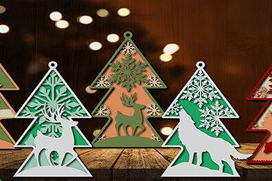 Intra απο ξύλο plywood 3mm-4mm πάχος Τρισδιάστατα στολίδια χριστουγεννιάτικων δέντρων Δίασταση 3x3 cm INTRAFABR-18061636
