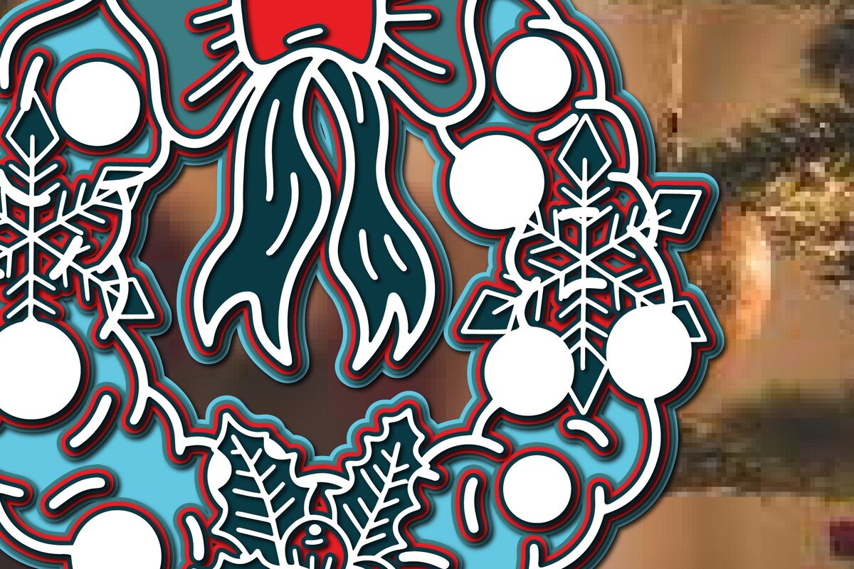 Intra απο ξύλο plywood 3mm-4mm πάχος Τρισδιάστατα χριστουγεννιάτικα στολίδια καλωσορίσματος Δίασταση 8x8 cm INTRAFABR-36616722