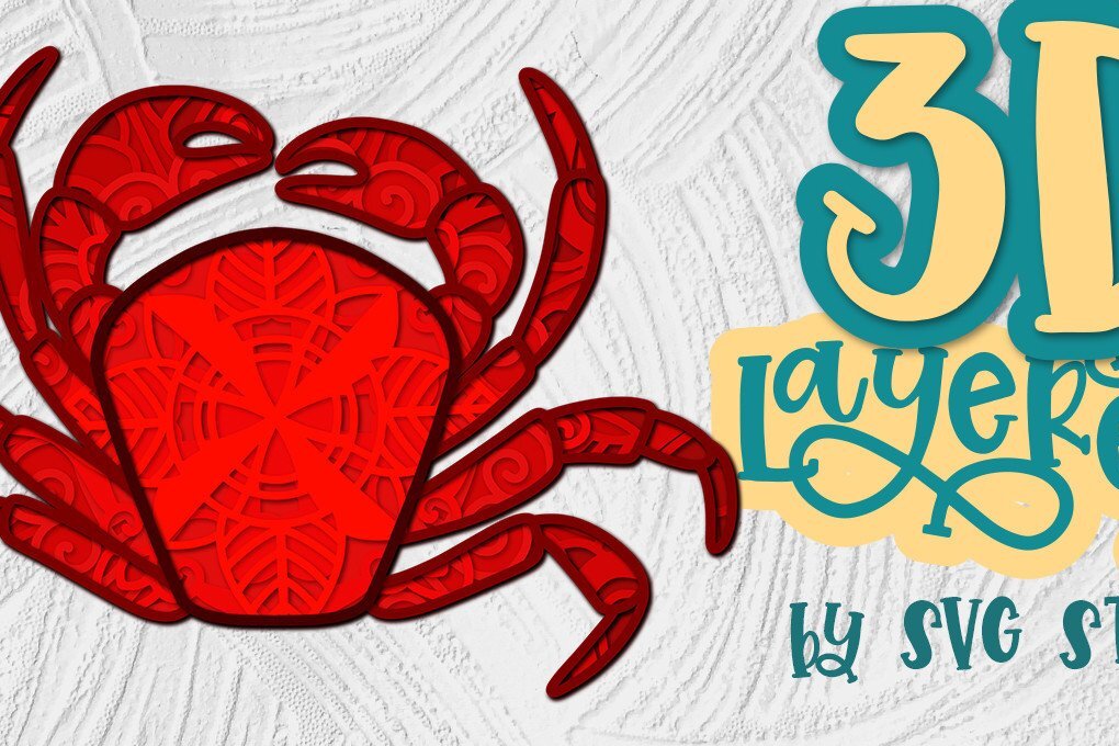 Intra απο ξύλο plywood 3mm-4mm πάχος 3D Layered Crab Nautical Design Δίασταση 30x20 cm INTRAFABR-35435546