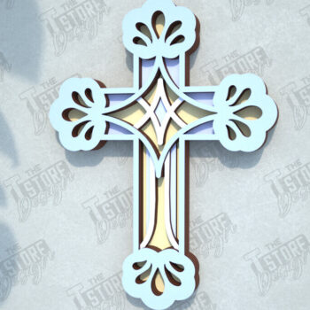 Intra απο ξύλο plywood 3mm-4mm πάχος Δέσμη 3D Layered Cross | Χριστιανικό σημάδι Δίασταση 30x20 cm INTRAFABR-108318431 - Image 7