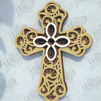 Intra απο ξύλο plywood 3mm-4mm πάχος Δέσμη 3D Layered Cross | Χριστιανικό σημάδι Δίασταση 30x20 cm INTRAFABR-108318431 - Image 11