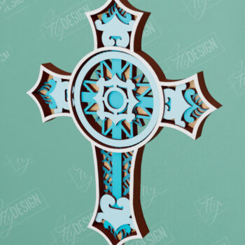 Intra απο ξύλο plywood 3mm-4mm πάχος Δέσμη 3D Layered Cross | Θρησκευτικό σημάδι Δίασταση 30x20 cm INTRAFABR-110184754 - Image 4