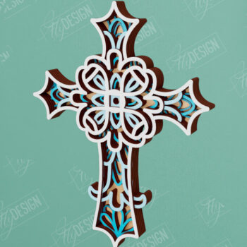 Intra απο ξύλο plywood 3mm-4mm πάχος Δέσμη 3D Layered Cross | Θρησκευτικό σημάδι Δίασταση 30x20 cm INTRAFABR-110184754 - Image 5