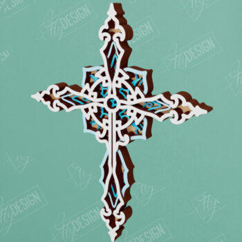 Intra απο ξύλο plywood 3mm-4mm πάχος Δέσμη 3D Layered Cross | Θρησκευτικό σημάδι Δίασταση 30x20 cm INTRAFABR-110184754 - Image 7