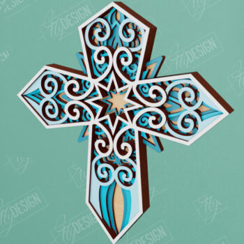 Intra απο ξύλο plywood 3mm-4mm πάχος 3D Layered Cross | Χριστιανικό σύμβολο |CNC Δίασταση 30x20 cm INTRAFABR-110184253 - Image 1