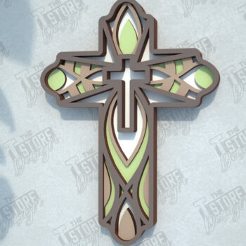 Intra απο ξύλο plywood 3mm-4mm πάχος 3D Layered Cross | Χριστιανικό σύμβολο |CNC Δίασταση 30x20 cm INTRAFABR-108318196 - Image 1