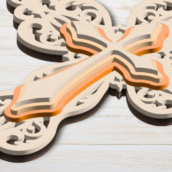 Intra απο ξύλο plywood 3mm-4mm πάχος Πρότυπο τρισδιάστατου σταυρού EPS Δίασταση 30x20 cm INTRAFABR-113256075 - Image 2