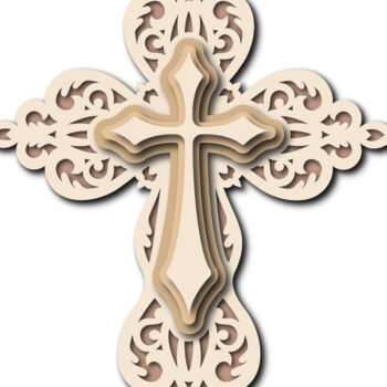 Intra απο ξύλο plywood 3mm-4mm πάχος Πρότυπο τρισδιάστατου σταυρού EPS Δίασταση 30x20 cm INTRAFABR-113256075 - Image 3