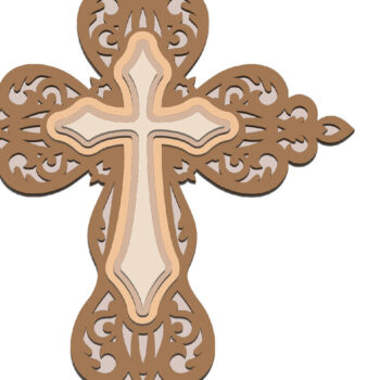 Intra απο ξύλο plywood 3mm-4mm πάχος Πρότυπο τρισδιάστατου σταυρού EPS Δίασταση 30x20 cm INTRAFABR-113256075 - Image 4