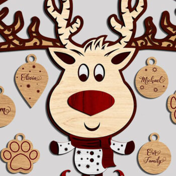 Intra απο ξύλο plywood 3mm-4mm πάχος 3D Layered EER CHRISTMAS | Αποκοπή αρχείου Δίασταση 15x15 cm INTRAFABR-21133204 - Image 3