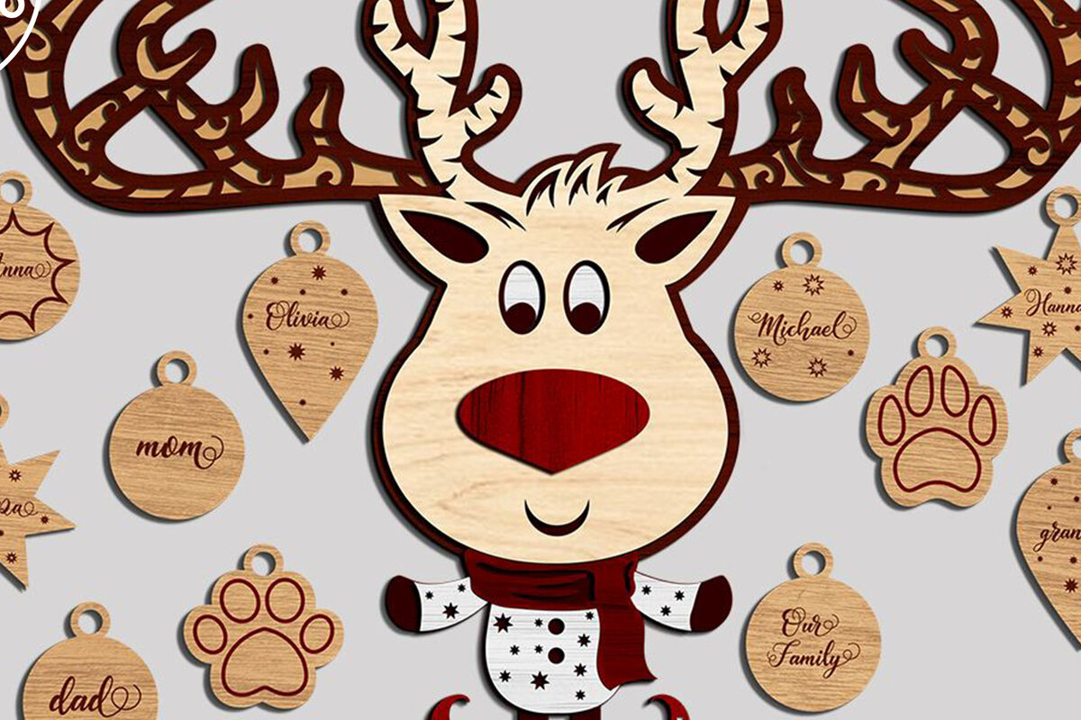 Intra απο ξύλο plywood 3mm-4mm πάχος 3D Layered EER CHRISTMAS | Αποκοπή αρχείου Δίασταση 15x15 cm INTRAFABR-21133204 - Image 3