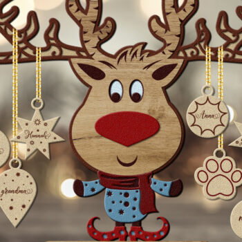 Intra απο ξύλο plywood 3mm-4mm πάχος 3D Layered EER CHRISTMAS | Αποκοπή αρχείου Δίασταση 15x15 cm INTRAFABR-21133204 - Image 4