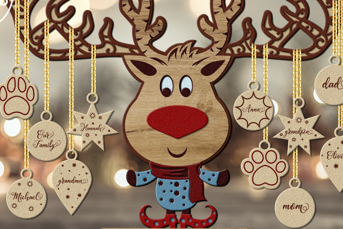Intra απο ξύλο plywood 3mm-4mm πάχος 3D Layered EER CHRISTMAS | Αποκοπή αρχείου Δίασταση 15x15 cm INTRAFABR-21133204 - Image 4