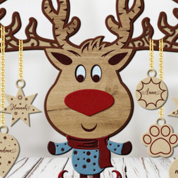 Intra απο ξύλο plywood 3mm-4mm πάχος 3D Layered EER CHRISTMAS | Αποκοπή αρχείου Δίασταση 15x15 cm INTRAFABR-21133204 - Image 5