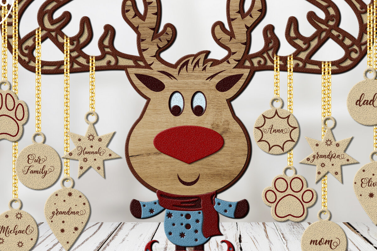 Intra απο ξύλο plywood 3mm-4mm πάχος 3D Layered EER CHRISTMAS | Αποκοπή αρχείου Δίασταση 15x15 cm INTRAFABR-21133204 - Image 5