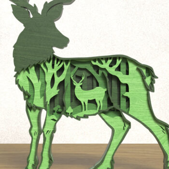 Intra απο ξύλο plywood 3mm-4mm πάχος 3D Layered Deer File Forest Wildlife Δίασταση 40x40 cm INTRAFABR-119179684 - Image 1