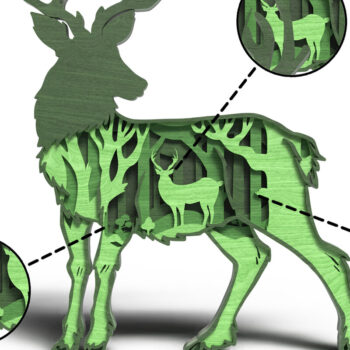 Intra απο ξύλο plywood 3mm-4mm πάχος 3D Layered Deer File Forest Wildlife Δίασταση 40x40 cm INTRAFABR-119179684 - Image 2