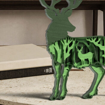 Intra απο ξύλο plywood 3mm-4mm πάχος 3D Layered Deer File Forest Wildlife Δίασταση 40x40 cm INTRAFABR-119179684 - Image 4