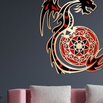 Intra απο ξύλο plywood 3mm-4mm πάχος 3D Layered Dragon Δίασταση 10x12 cm INTRAFABR-71317509 - Image 8