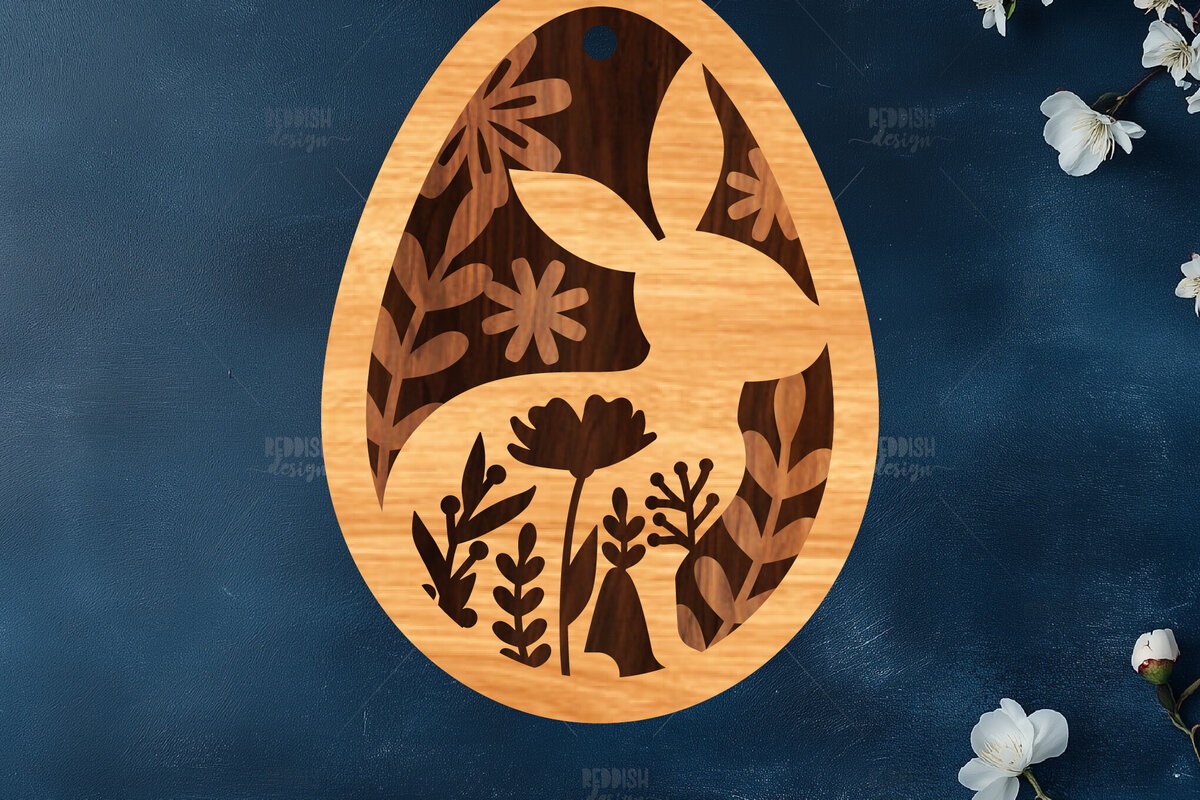 Intra απο ξύλο plywood 3mm-4mm πάχος κοπής με λέιζερ με 3D στρώματα πασχαλινών αυγών Δίασταση 15x15 cm INTRAFABR-117170494