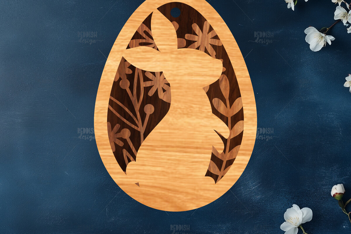 Intra απο ξύλο plywood 3mm-4mm πάχος κοπής με λέιζερ με 3D στρώματα πασχαλινών αυγών Δίασταση 15x15 cm INTRAFABR-117170528