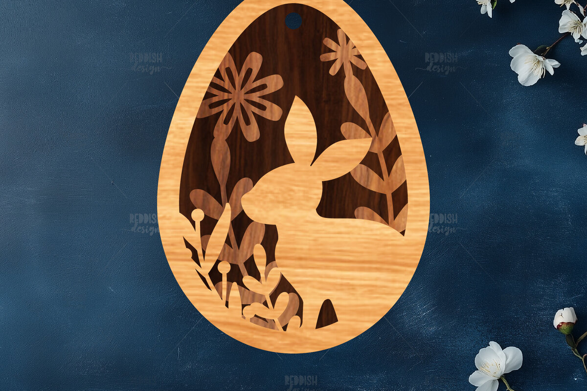 Intra απο ξύλο plywood 3mm-4mm πάχος κοπής με λέιζερ με 3D στρώματα πασχαλινών αυγών Δίασταση 15x15 cm INTRAFABR-117170572