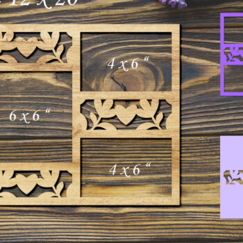 Intra απο ξύλο plywood 3mm-4mm πάχος με τρισδιάστατη οικογενειακή κορνίζα φωτογραφιών Δίασταση 12x20 cm INTRAFABR-72110094 - Image 2