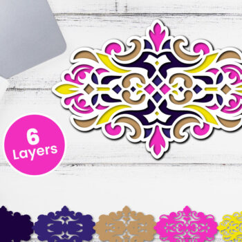 Intra απο ξύλο plywood 3mm-4mm πάχος Τρισδιάστατο floral χαρτί κοπής Δίασταση 12x12 cm INTRAFABR-118359261 - Image 1