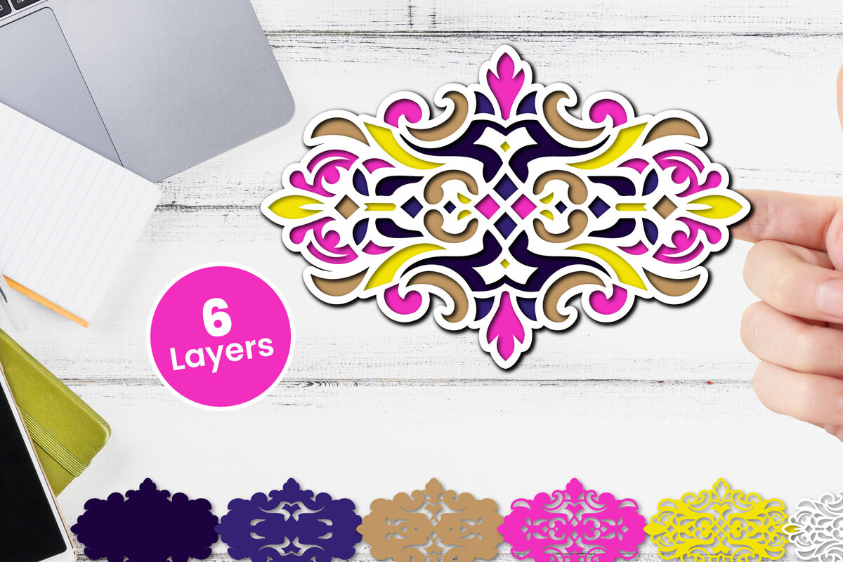 Intra απο ξύλο plywood 3mm-4mm πάχος Τρισδιάστατο floral χαρτί κοπής Δίασταση 12x12 cm INTRAFABR-118359261 - Image 1