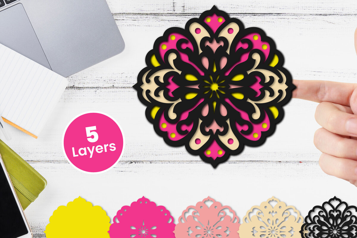 Intra απο ξύλο plywood 3mm-4mm πάχος Τρισδιάστατο floral χαρτί κοπής Δίασταση 12x12 cm INTRAFABR-118359263