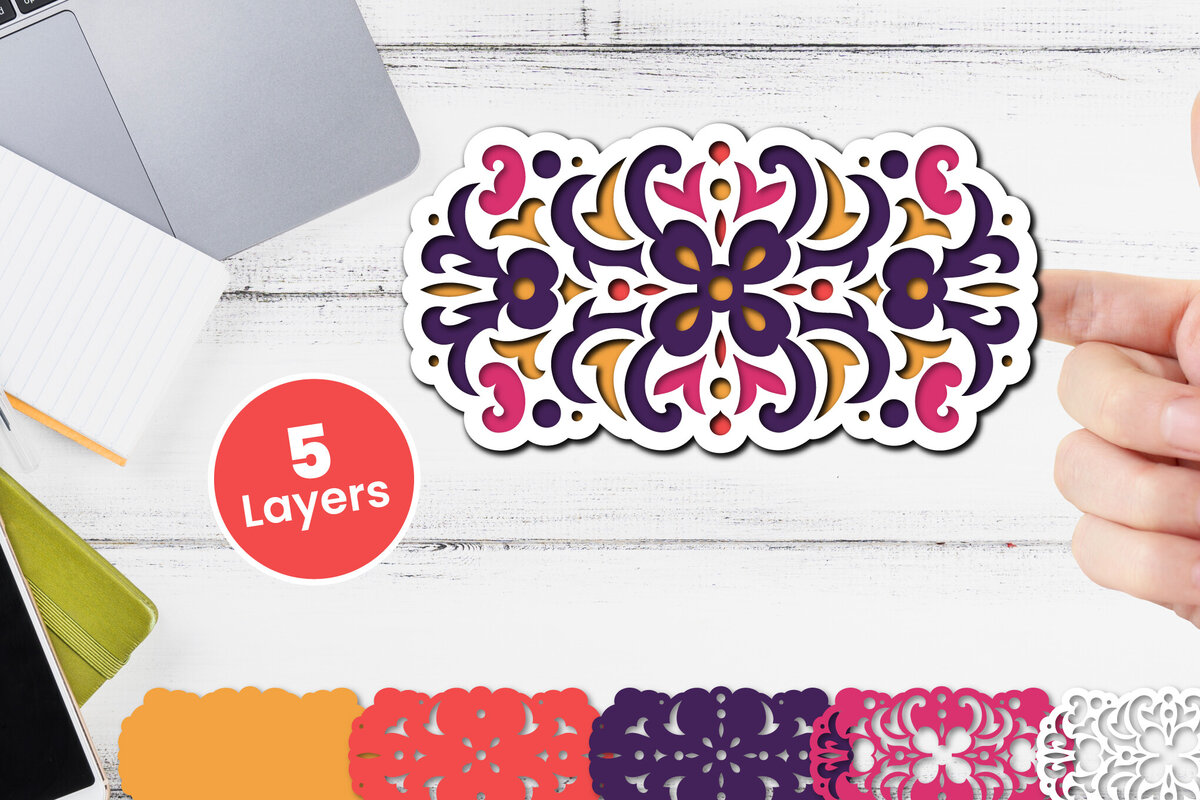 Intra απο ξύλο plywood 3mm-4mm πάχος Τρισδιάστατο floral χαρτί κοπής Δίασταση 12x12 cm INTRAFABR-118359278 - Image 1