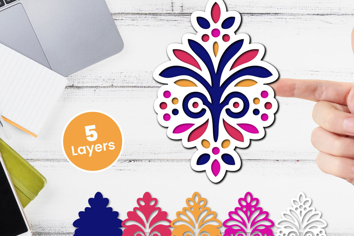 Intra απο ξύλο plywood 3mm-4mm πάχος Τρισδιάστατο floral χαρτί κοπής Δίασταση 12x12 cm INTRAFABR-118359289