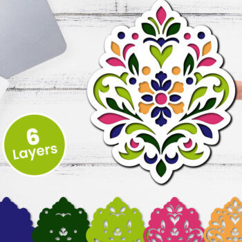 Intra απο ξύλο plywood 3mm-4mm πάχος Τρισδιάστατο floral χαρτί κοπής Δίασταση 12x12 cm INTRAFABR-118359297 - Image 1