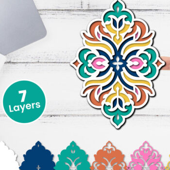 Intra απο ξύλο plywood 3mm-4mm πάχος Τρισδιάστατο floral χαρτί κοπής Δίασταση 12x12 cm INTRAFABR-118359311 - Image 1